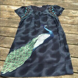 Desigual Peacock Dress with Embroidered Accents size M US